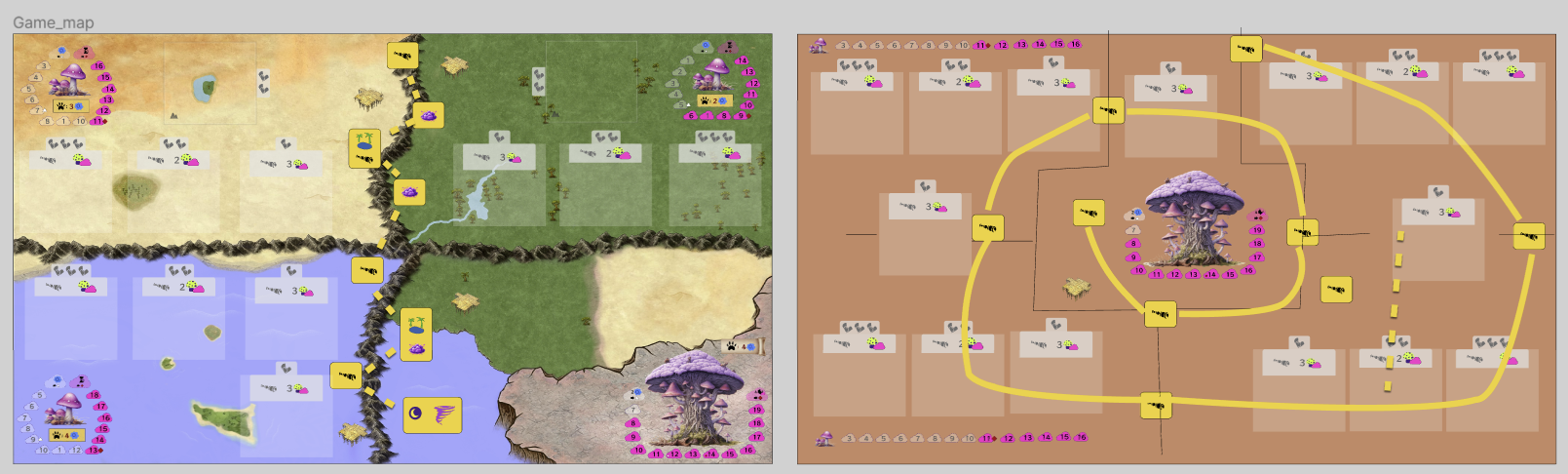 Current map and sketeched next iteration